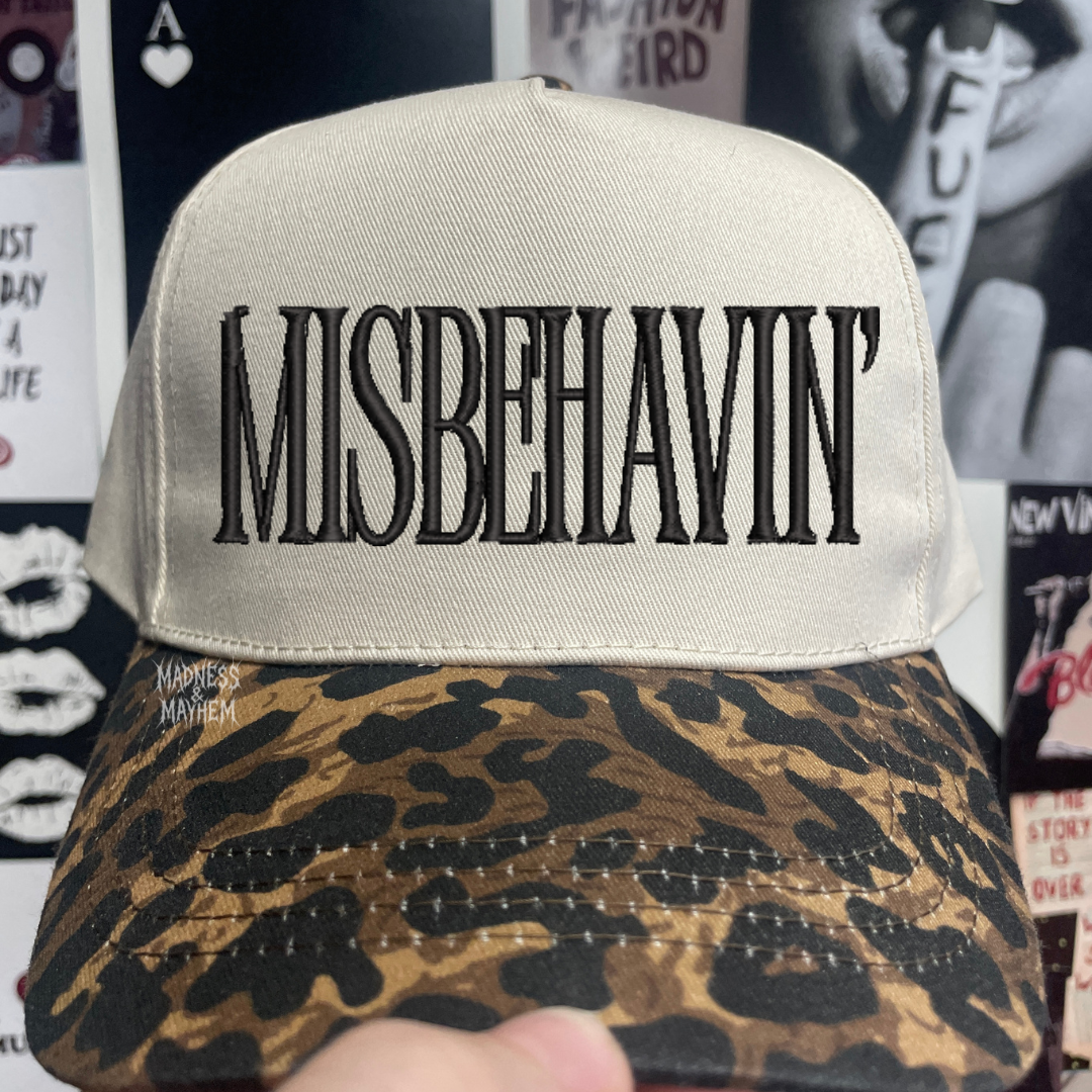 Misbehavin Leopard embroidered hat