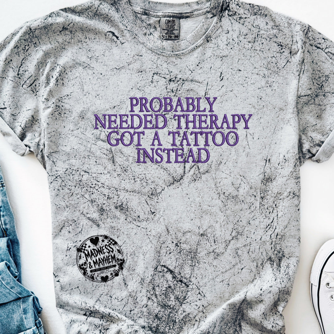 tattoo therapy embroidered color blast tshirt