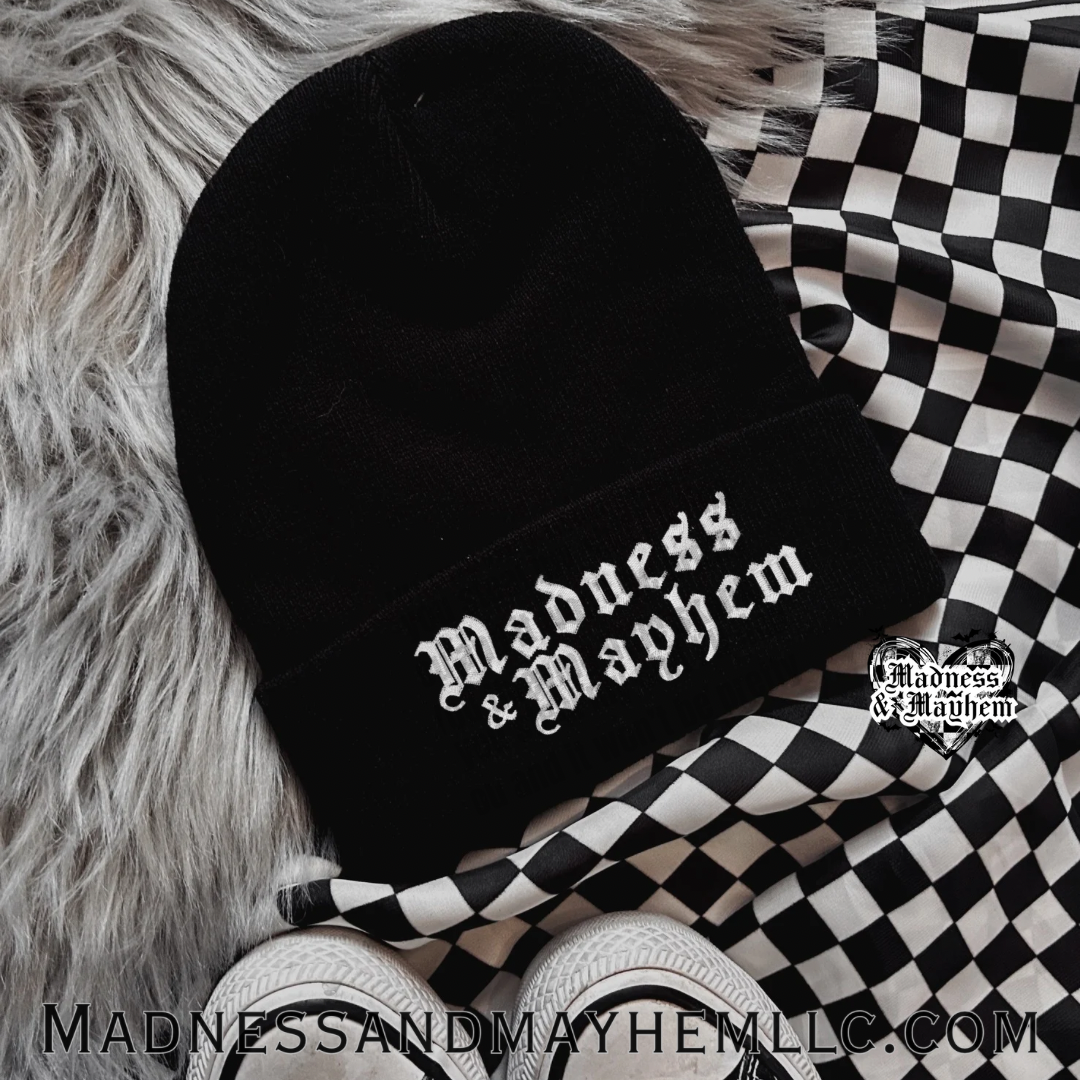 Madness & Mayhem embroidered beanie