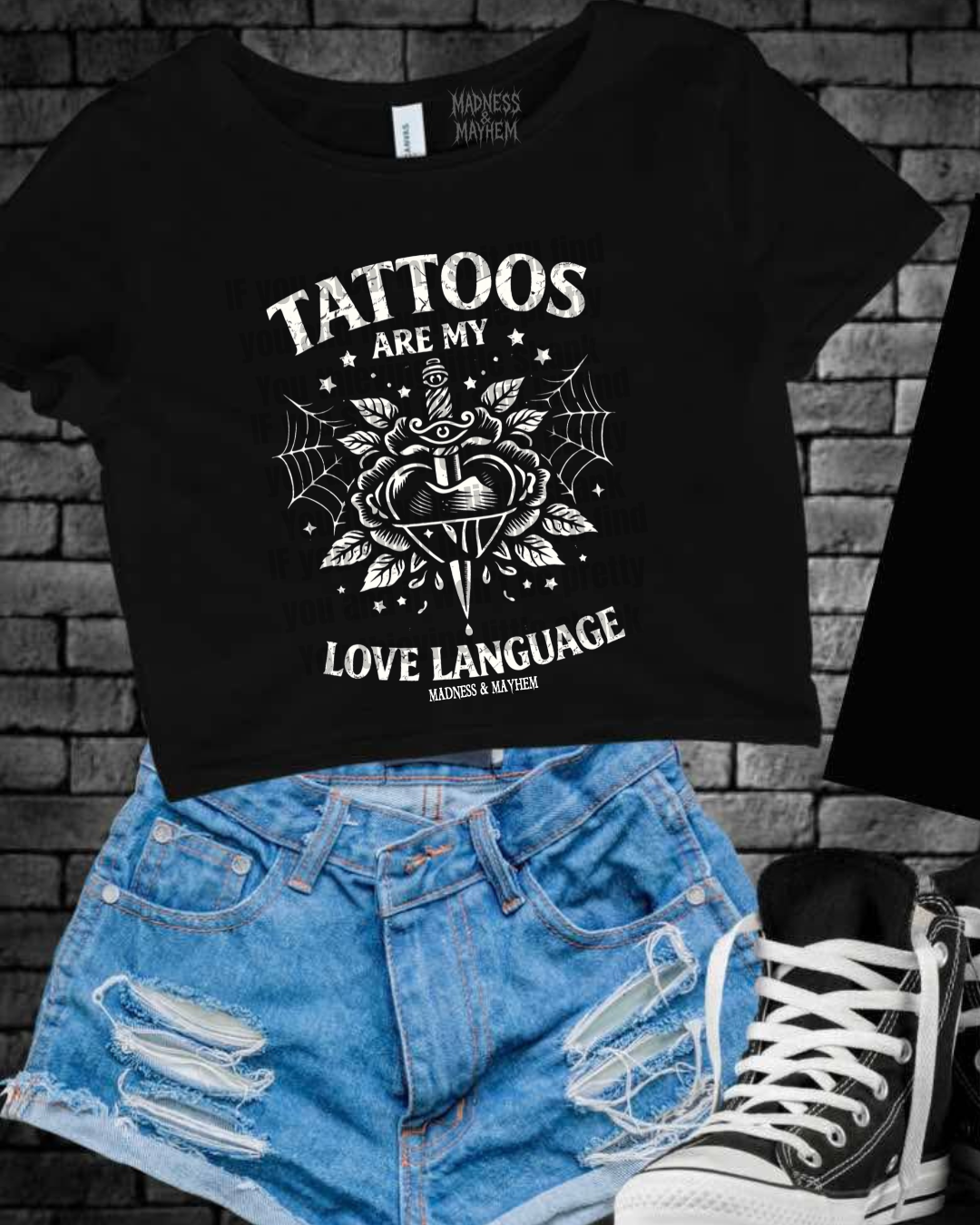 Tattoos are my love language Cropped Tee