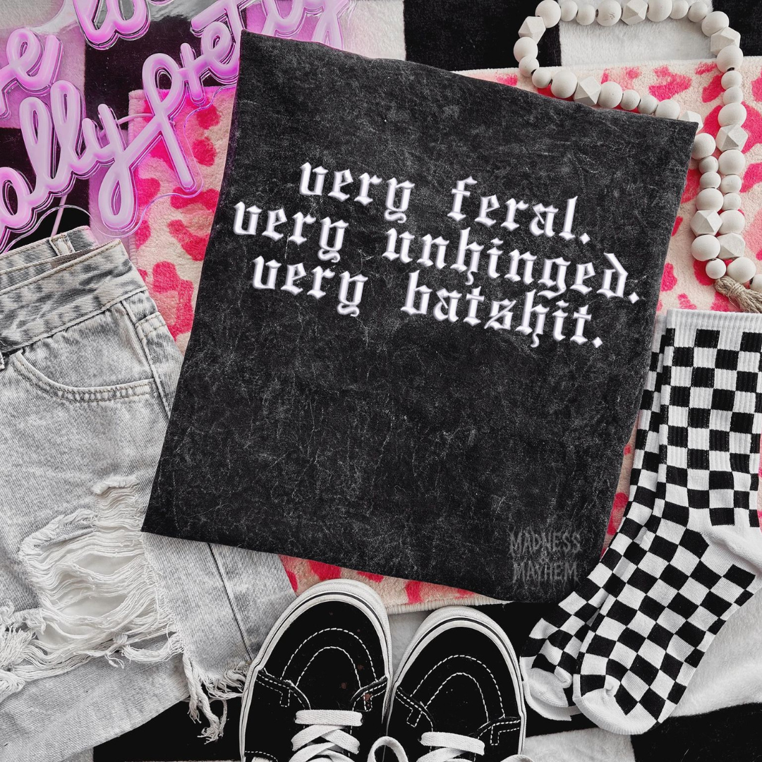 Very feral Embroidered Mineralwash Tshirt