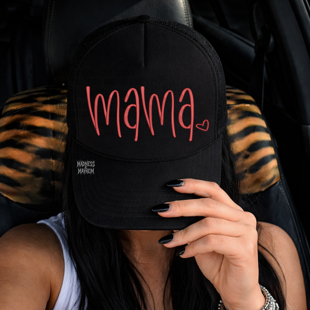 Mama heart embroidered Trucker Hat