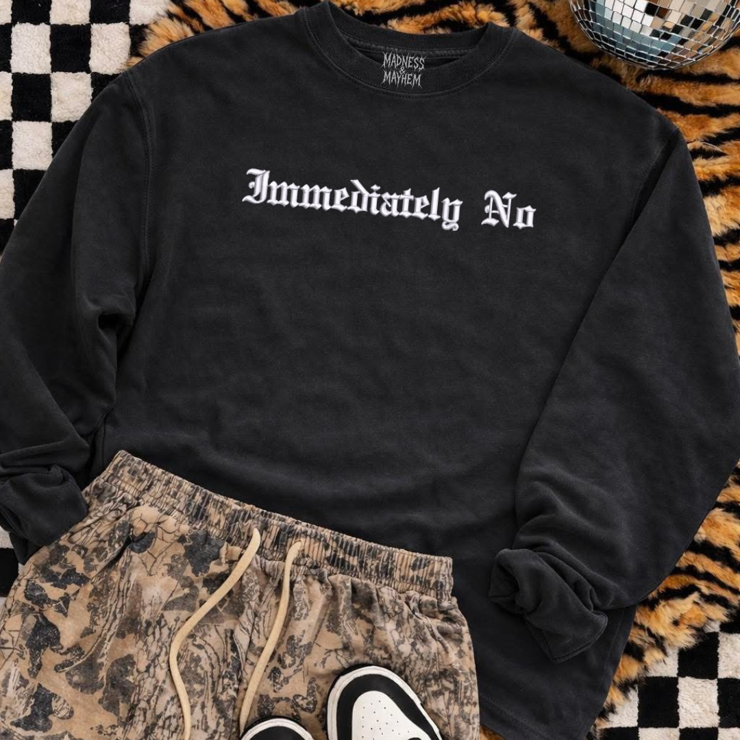 Immediately no embroidered sweatshirt