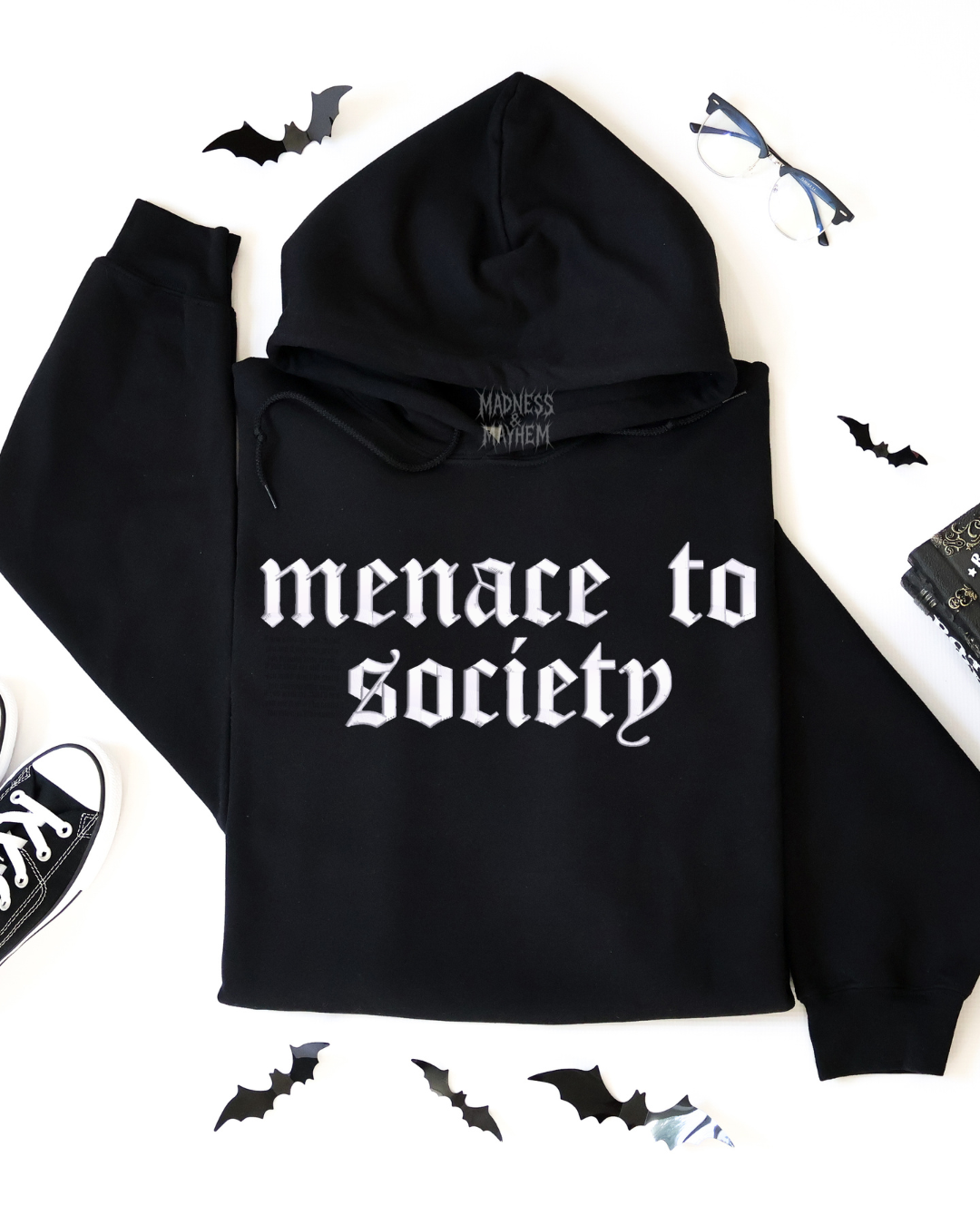 Menace to society Embroidered Hoodie