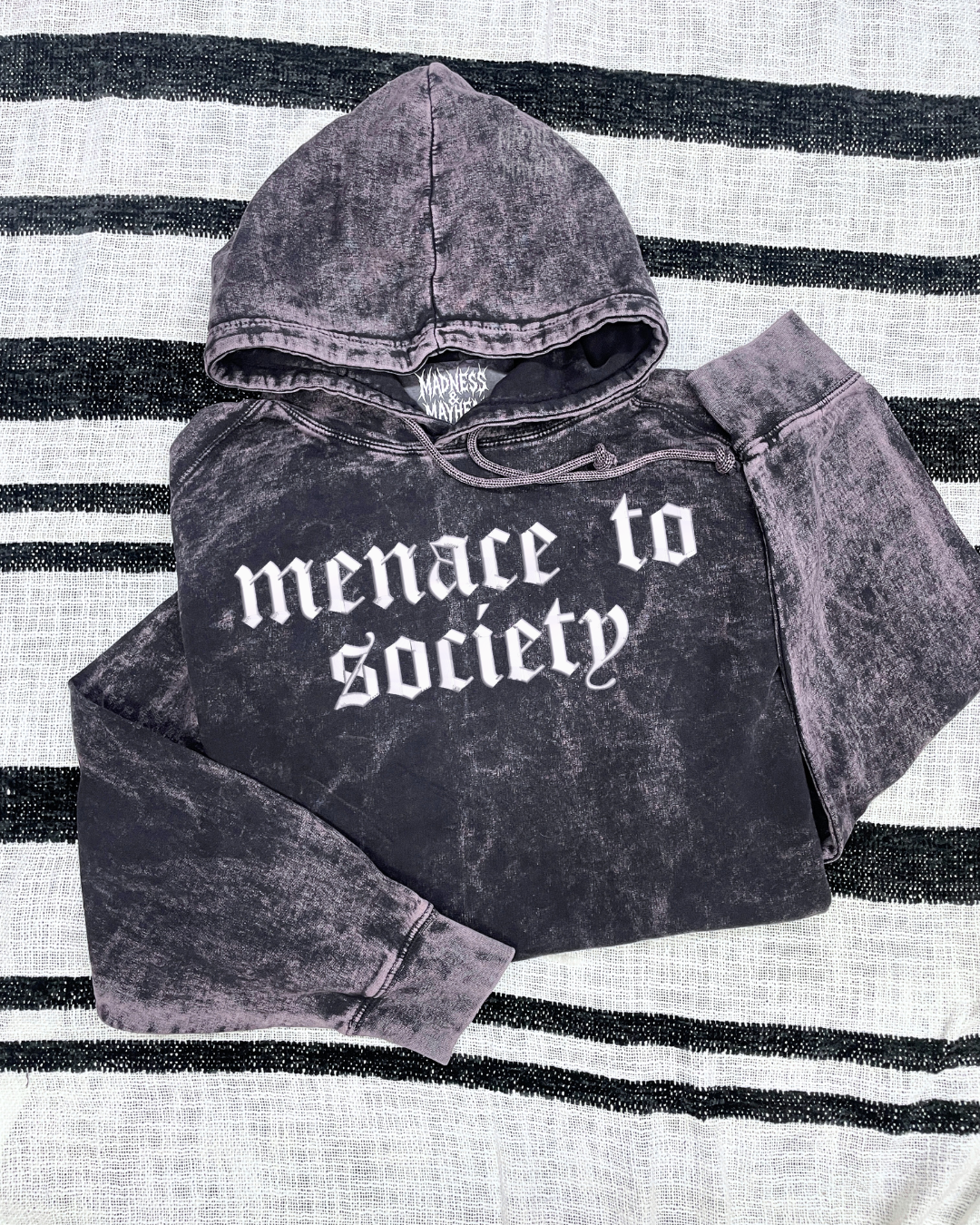 Menace to society mineral wash Hoodie