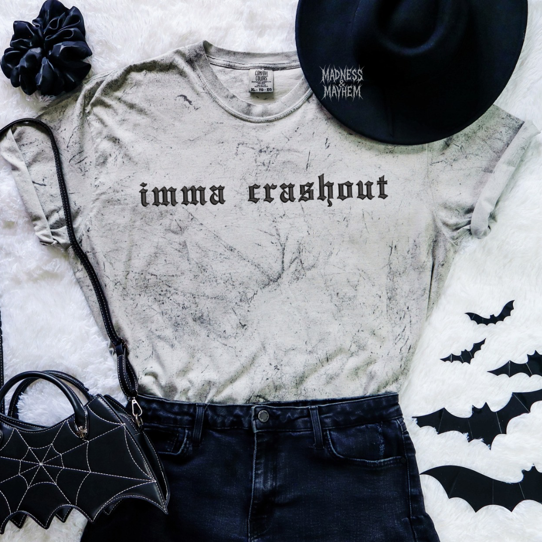 Imma crashout embroidered color blast tshirt