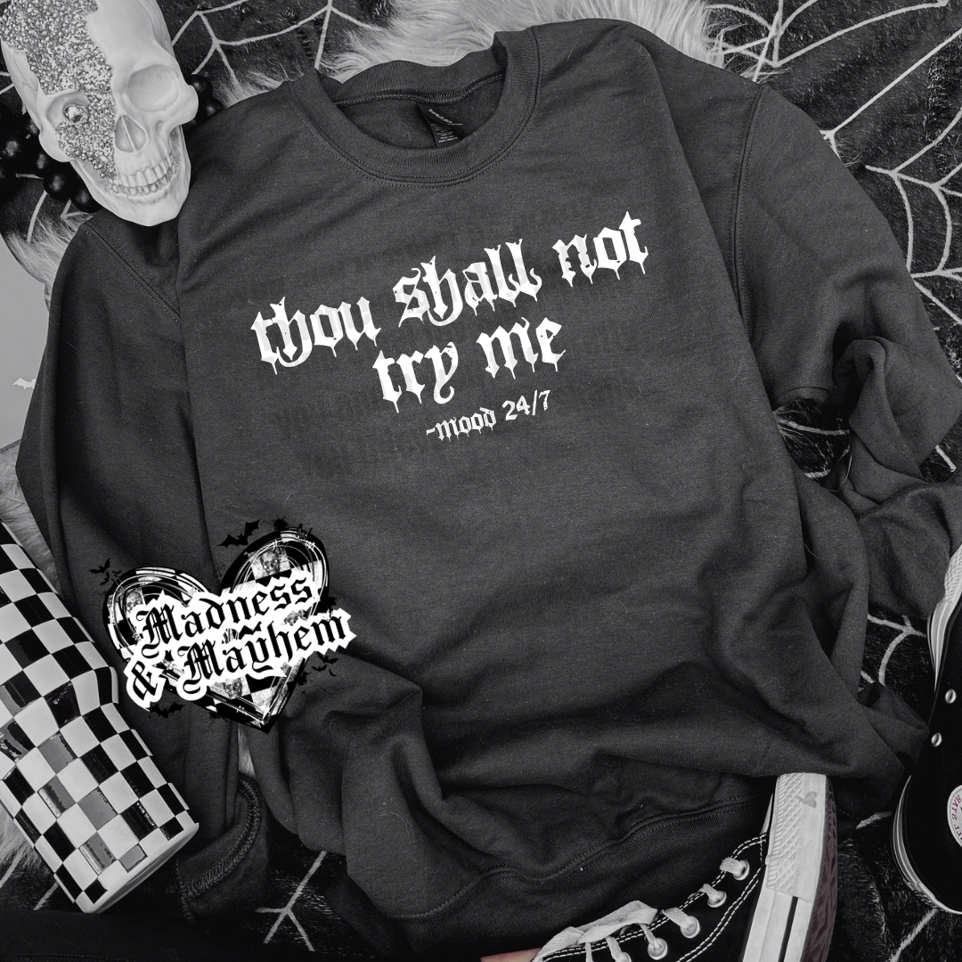 Try me crew neck sweatshirt (finished product)