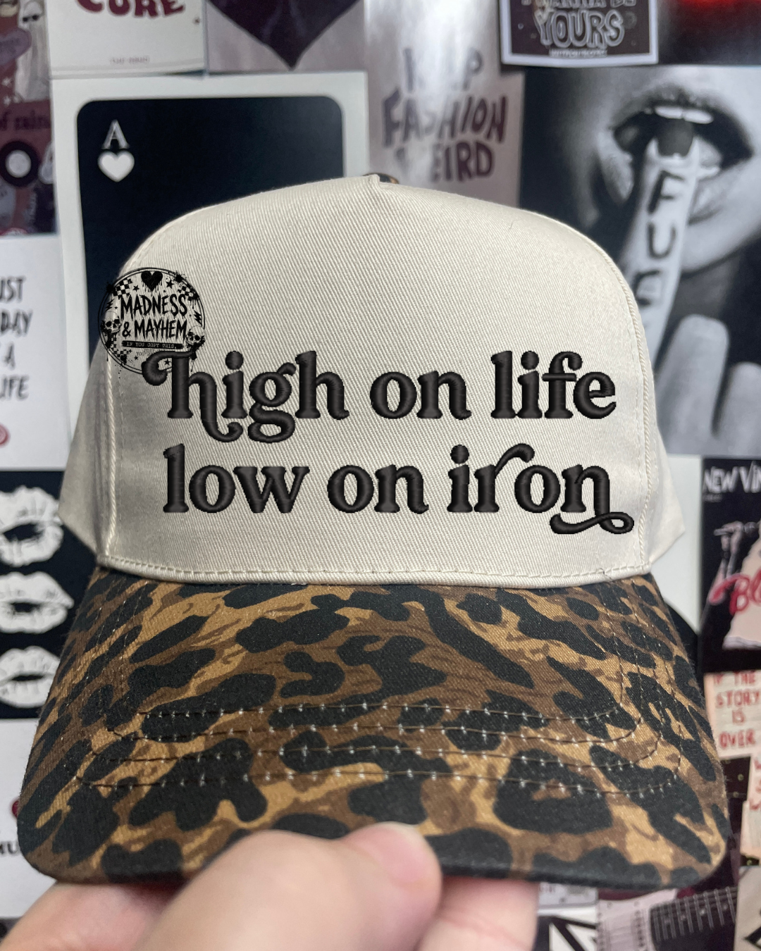 Low iron Leopard embroidered hat