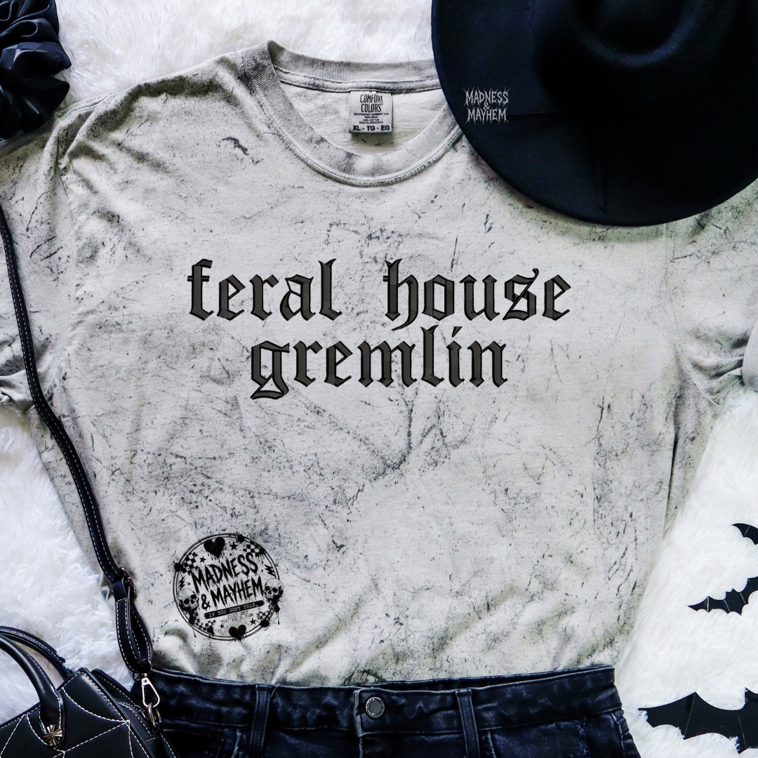 Feral house gremlin embroidered color blast tshirt