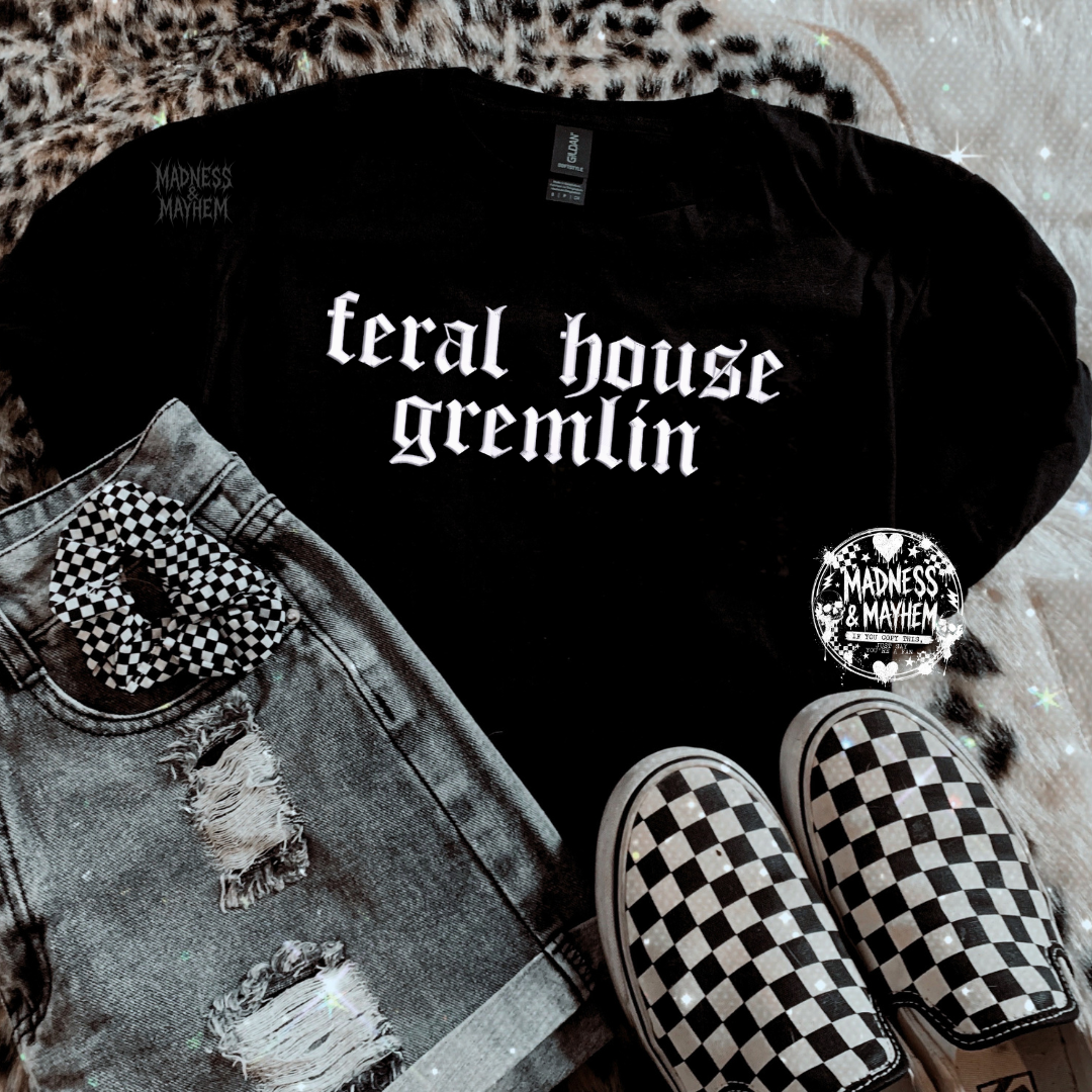 Feral house gremlin embroidered tshirt