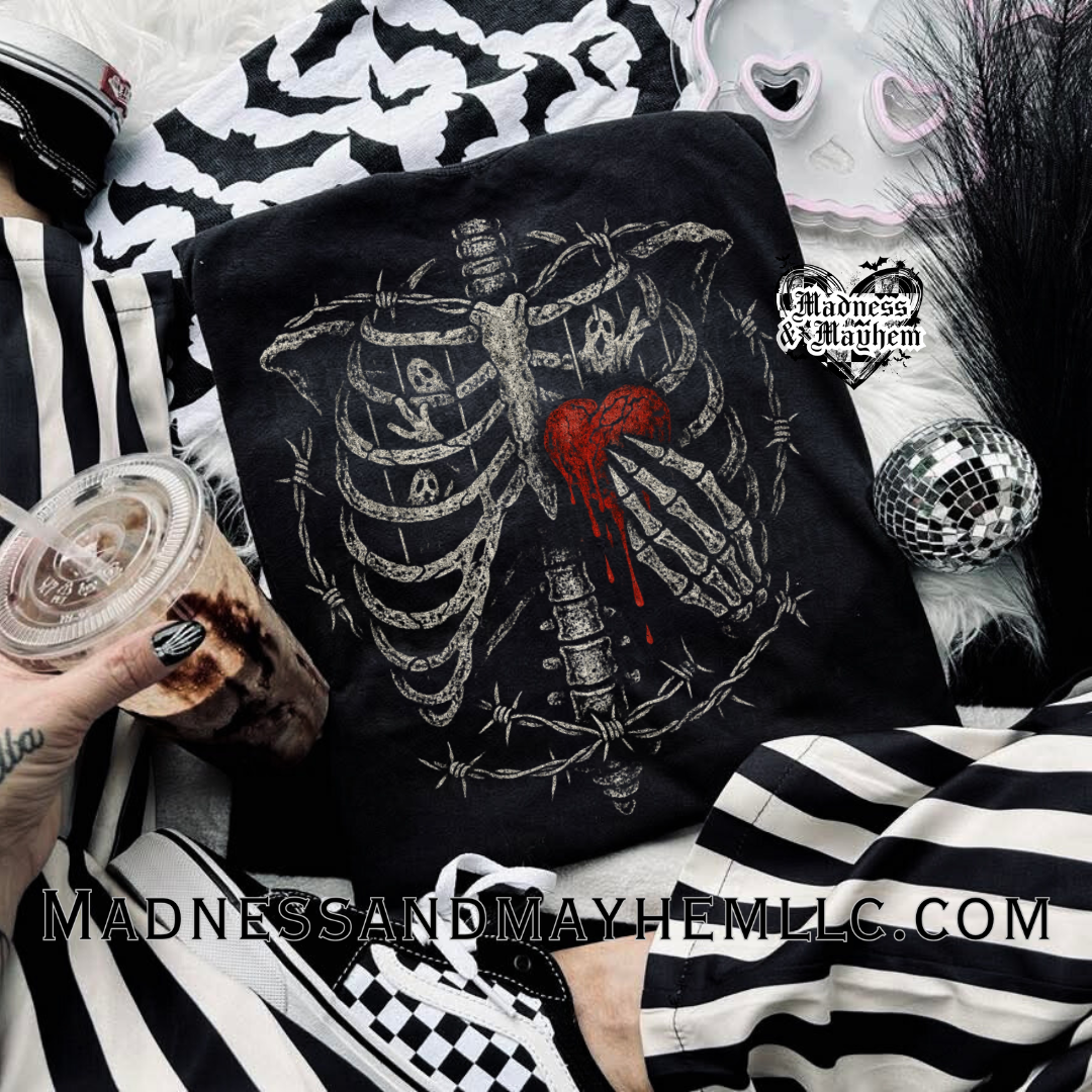 Bleeding heart ribcage Halloween Shirt