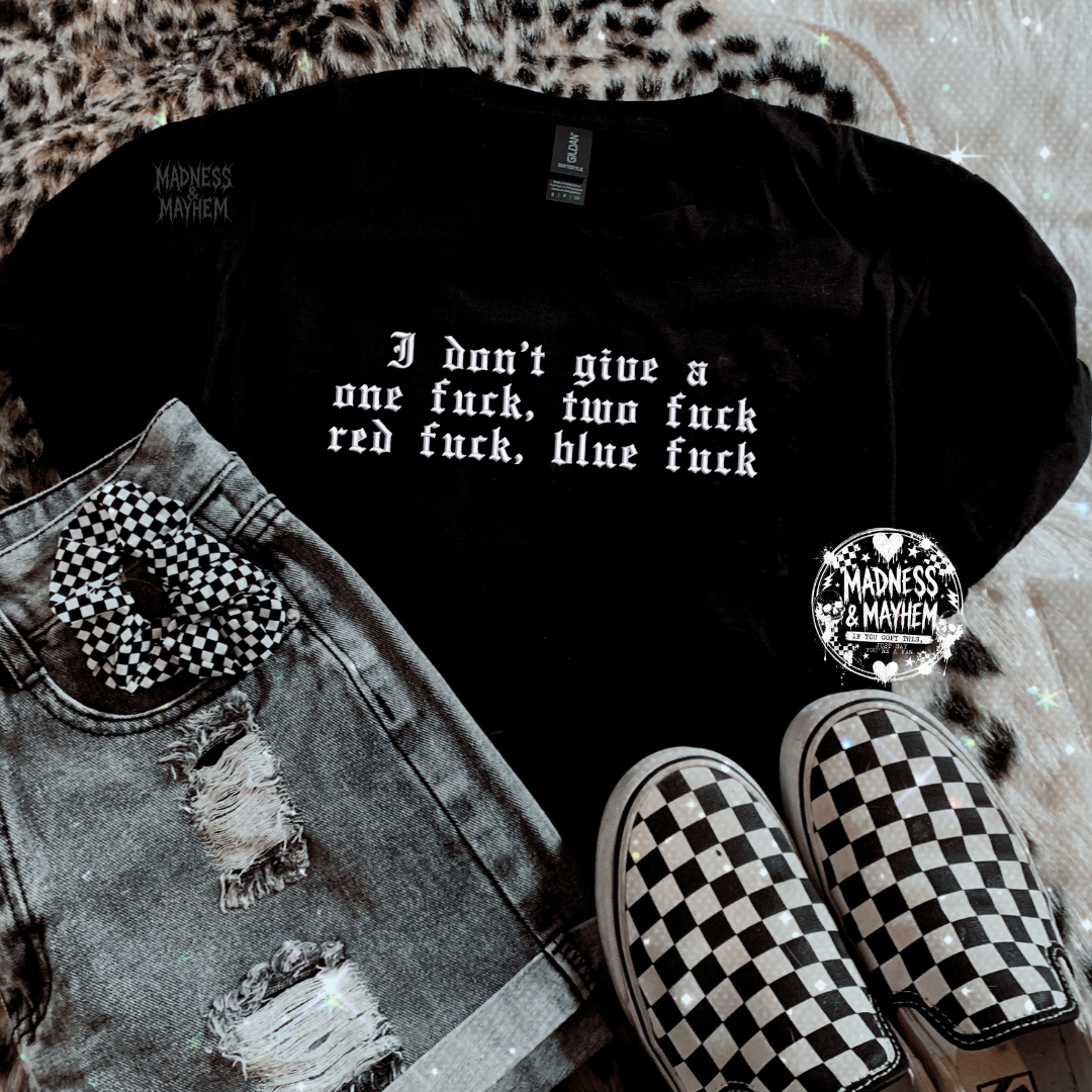 One fuck embroidered tshirt
