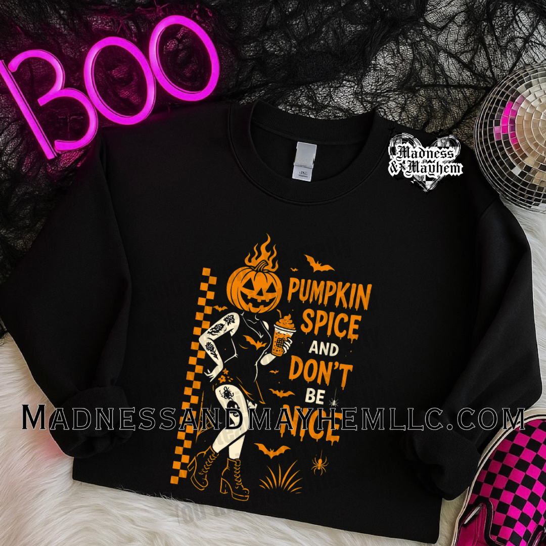 Pumpkin spice dont be nice Halloween crew neck sweatshirt