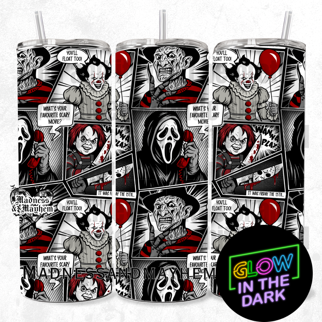 Horror glow in the dark Halloween 20oz Tumbler