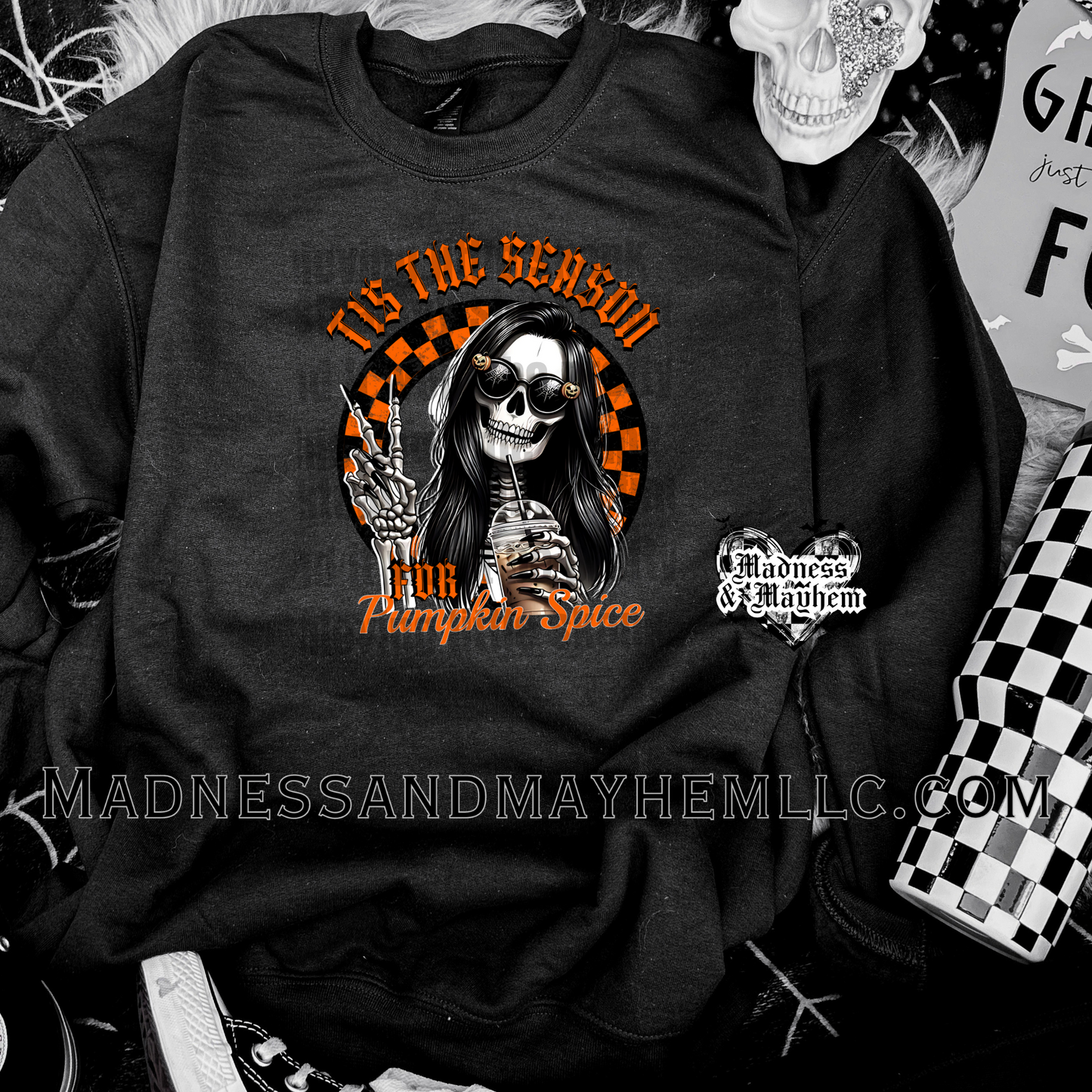 Pumpkin spice season Halloween crew neck sweatshirt