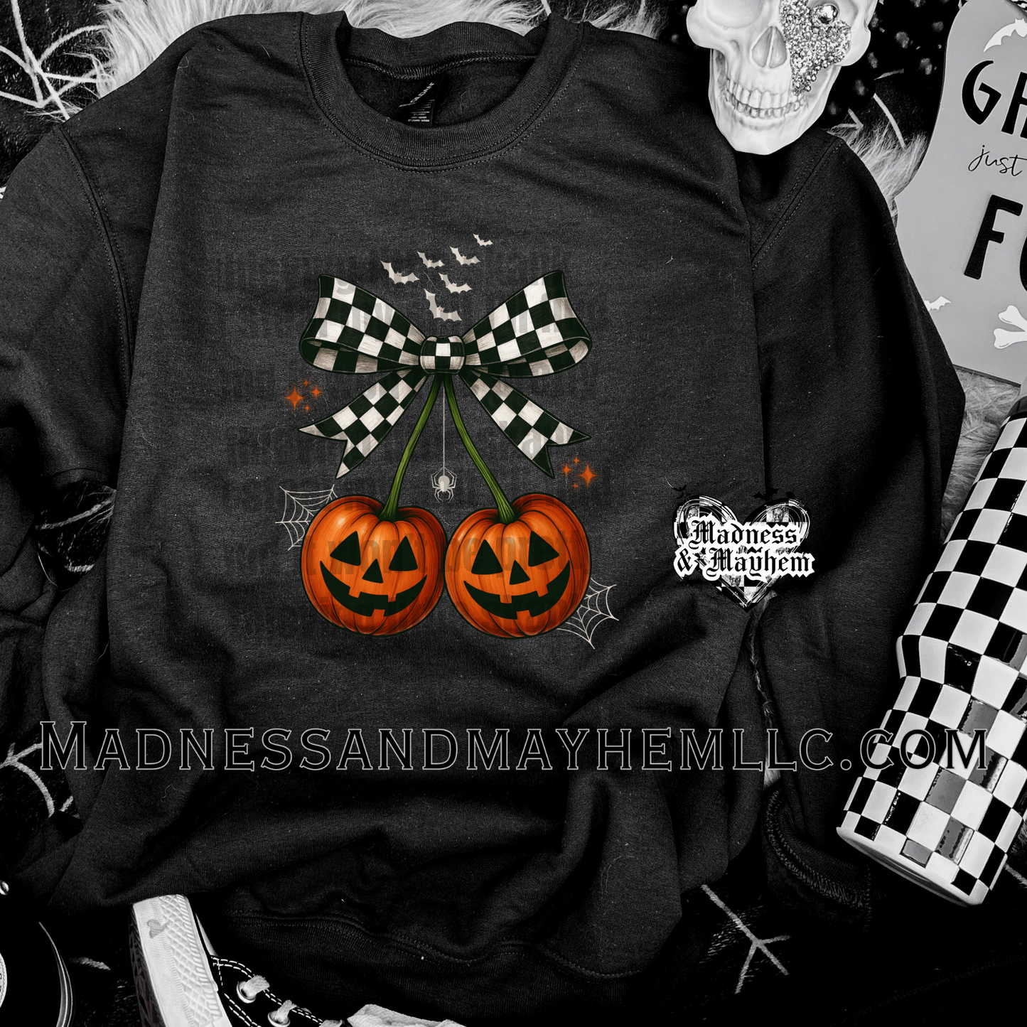Pumpkin cherries Halloween crew neck sweatshirt