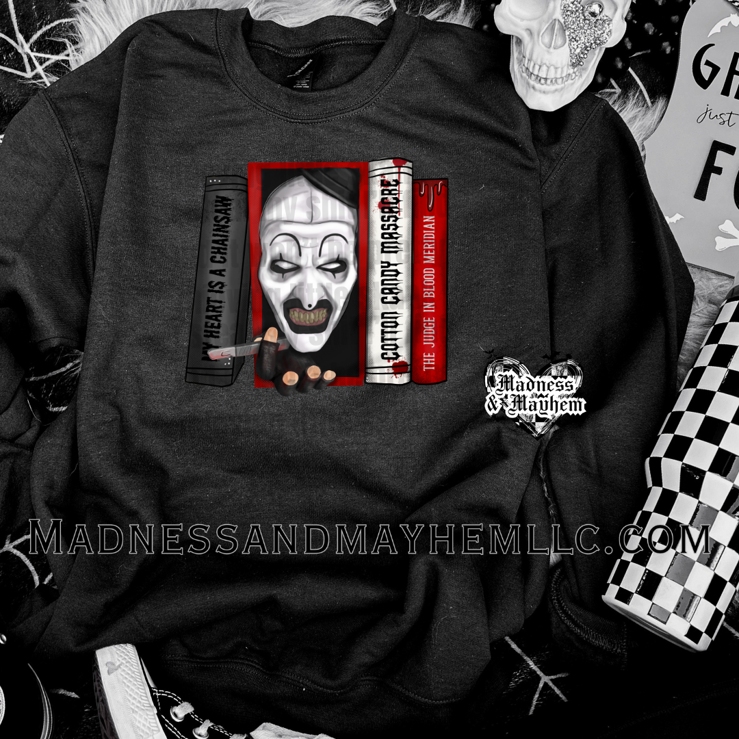 Art books Halloween crew neck sweatshirt