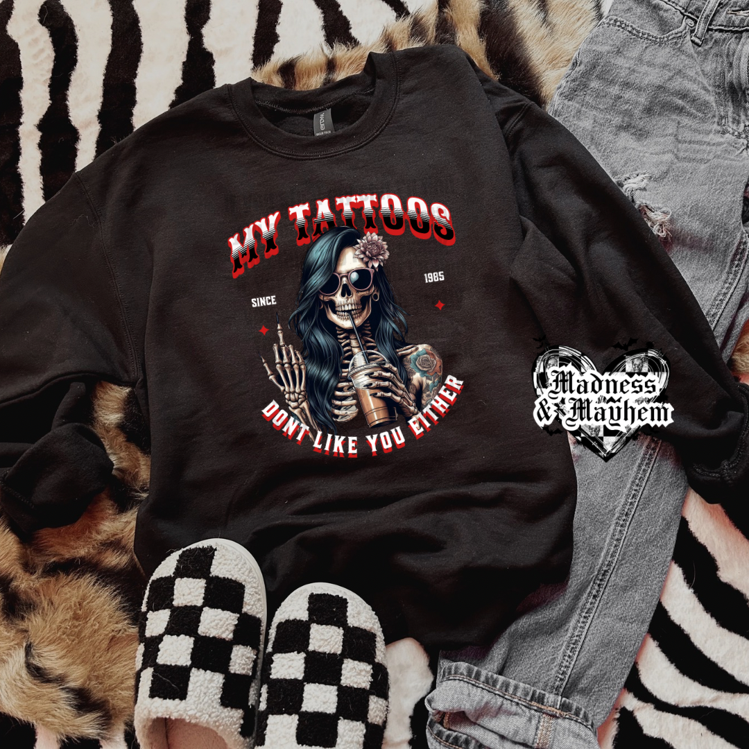 My tattoos crew neck sweatshirt (finished product)