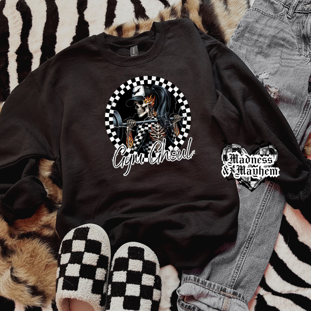 Gym ghoul crew neck sweatshirt (finished product)