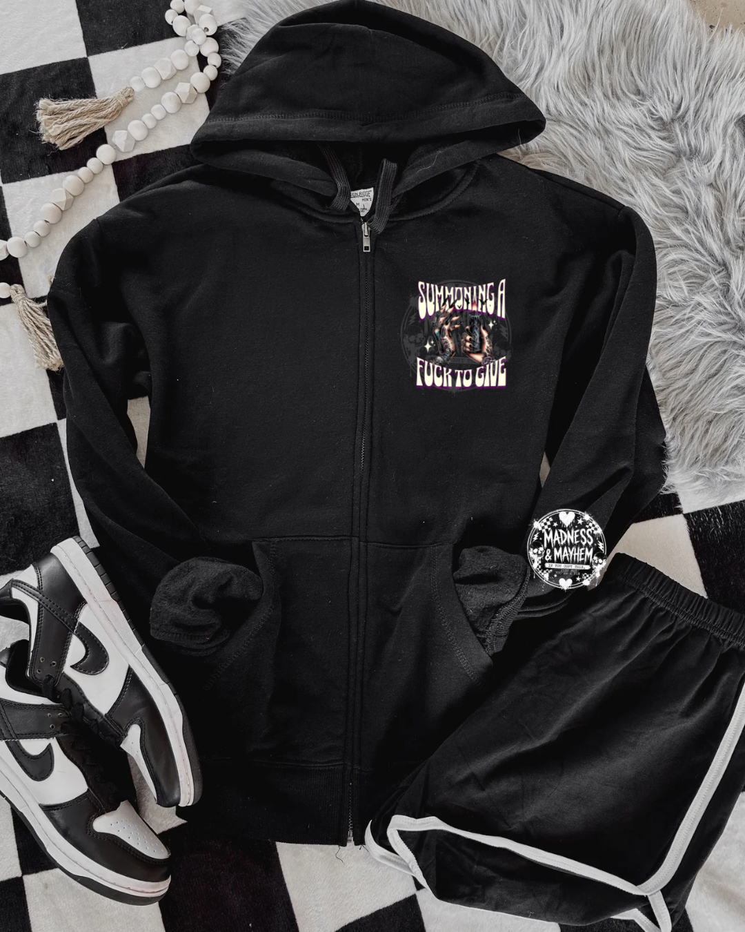 Summon a fuck zip up hoodie