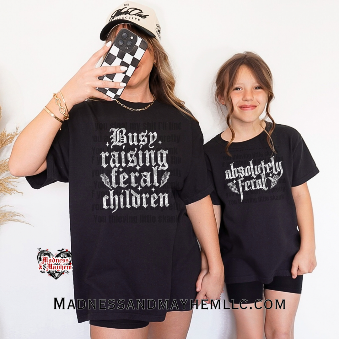 Feral Mommy & Me tshirts