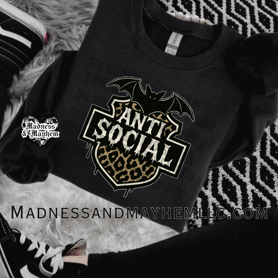 Anti social bat sweatshirt
