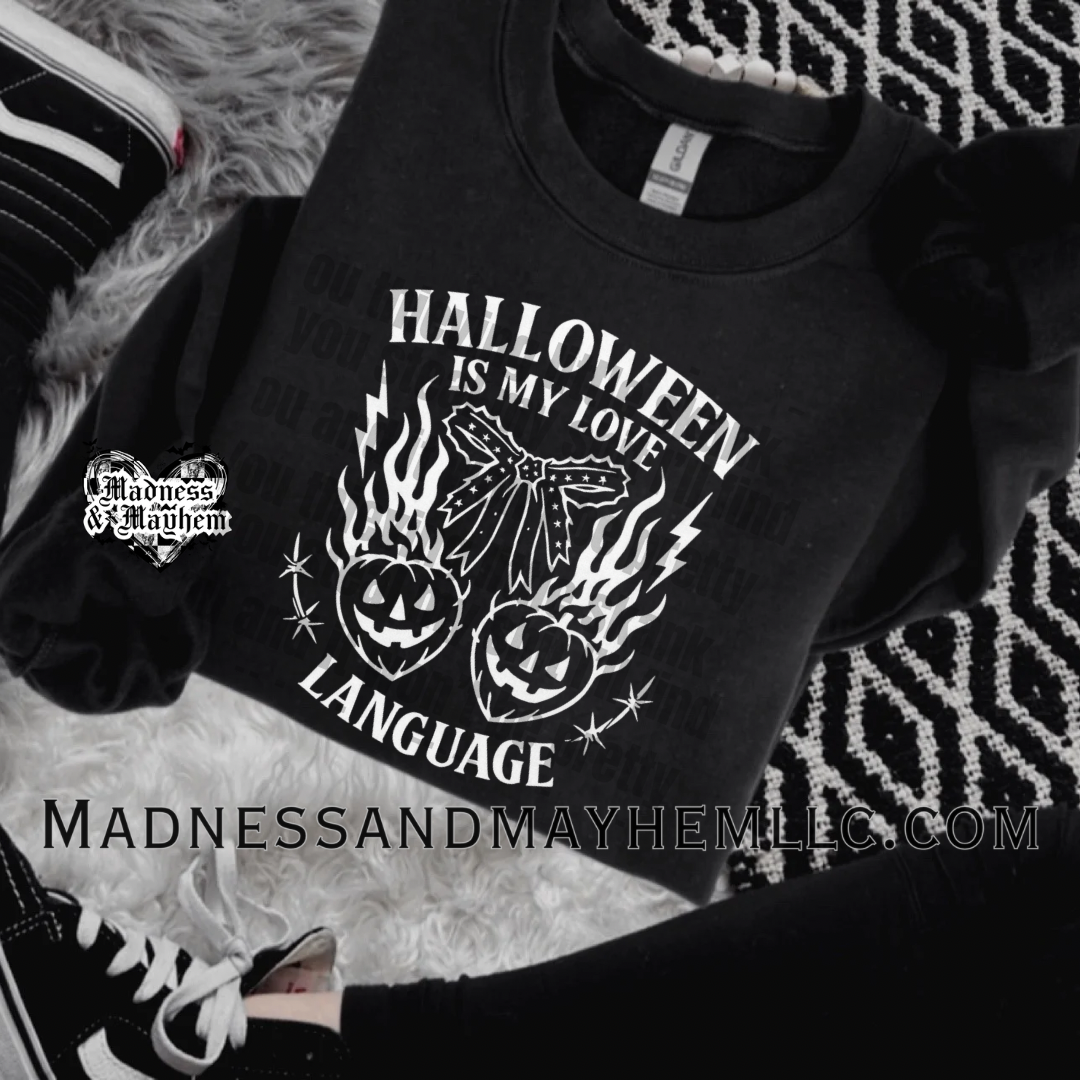 Halloween love language crew neck sweatshirt