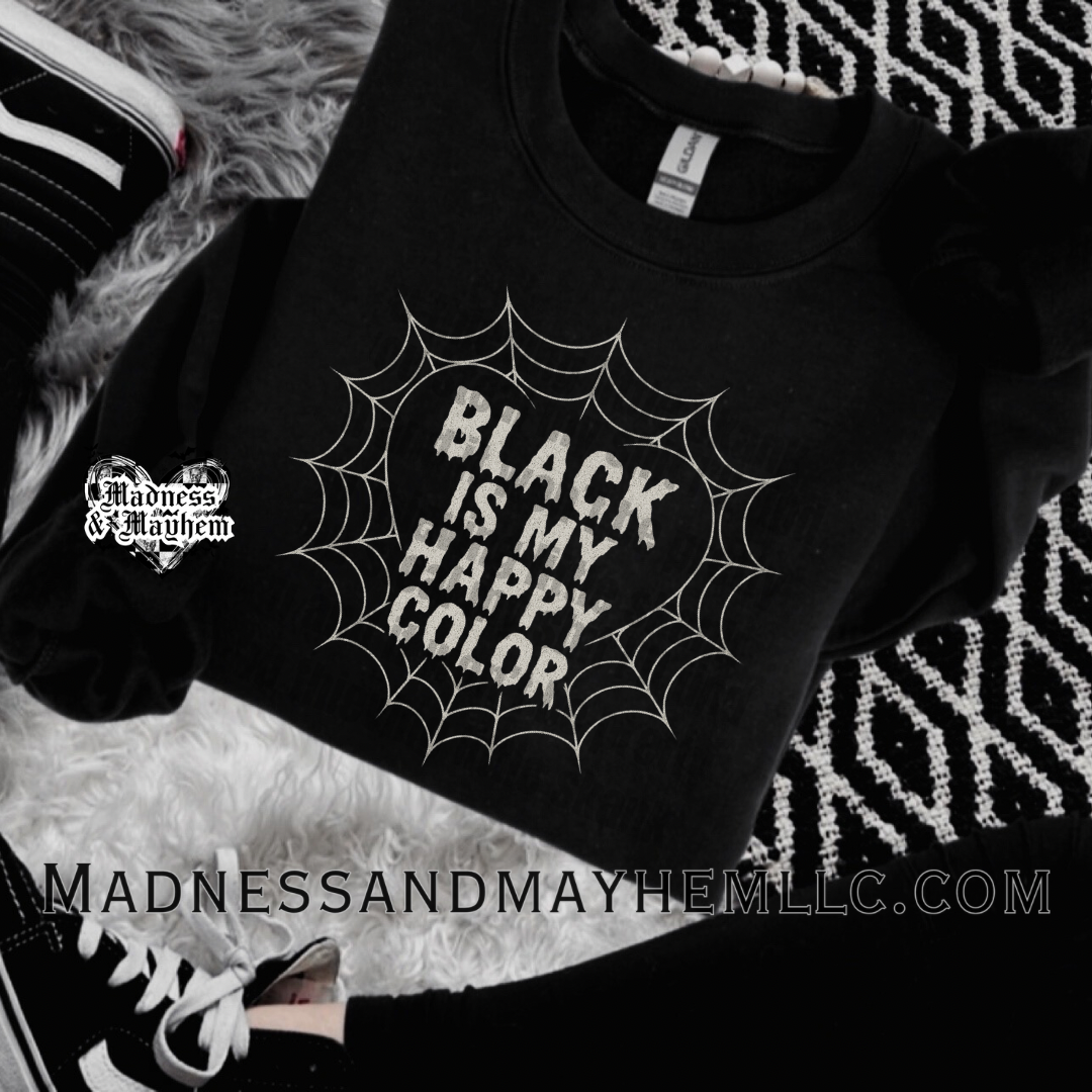 Black is my happy color web sweatshirt
