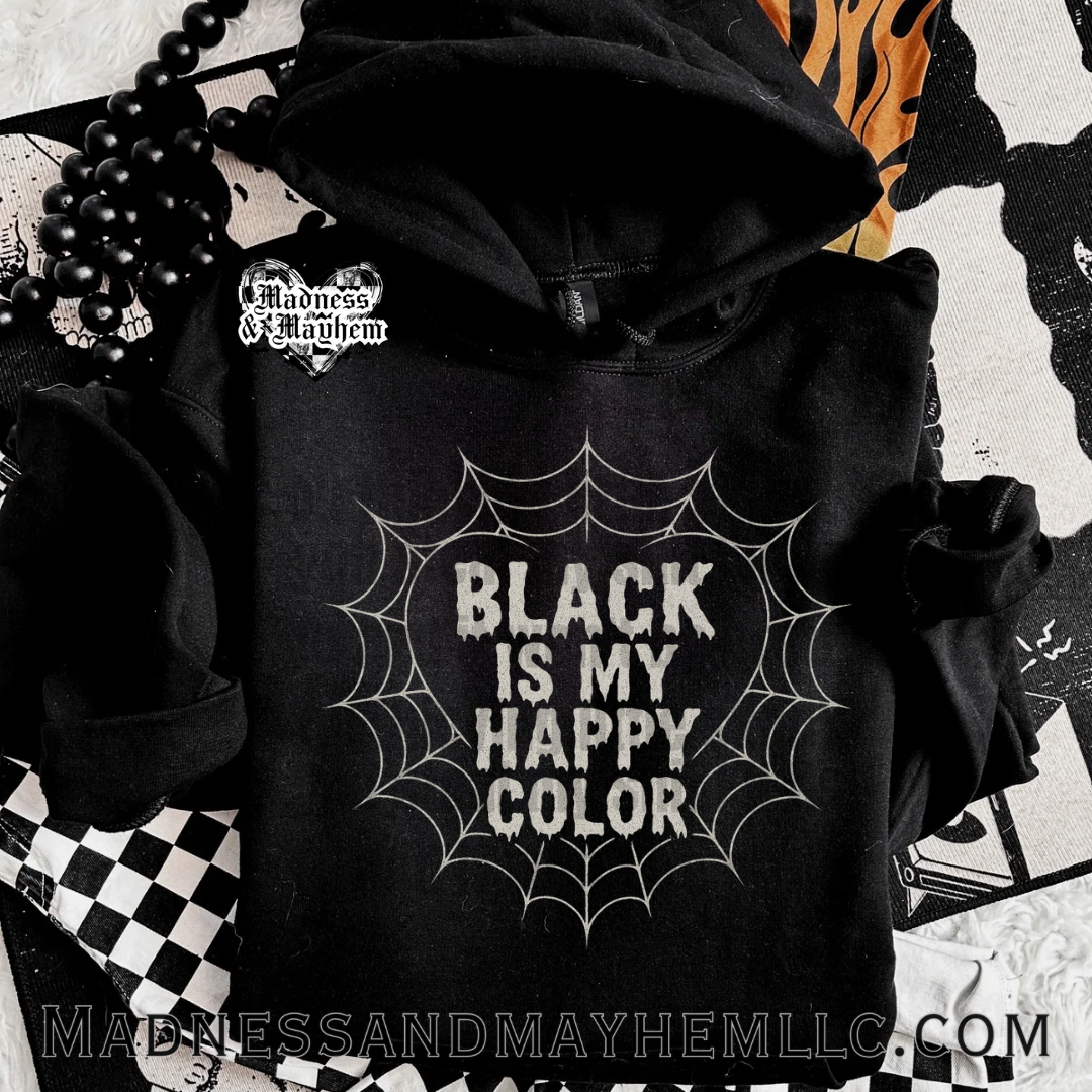 Black is my happy color web hoodie