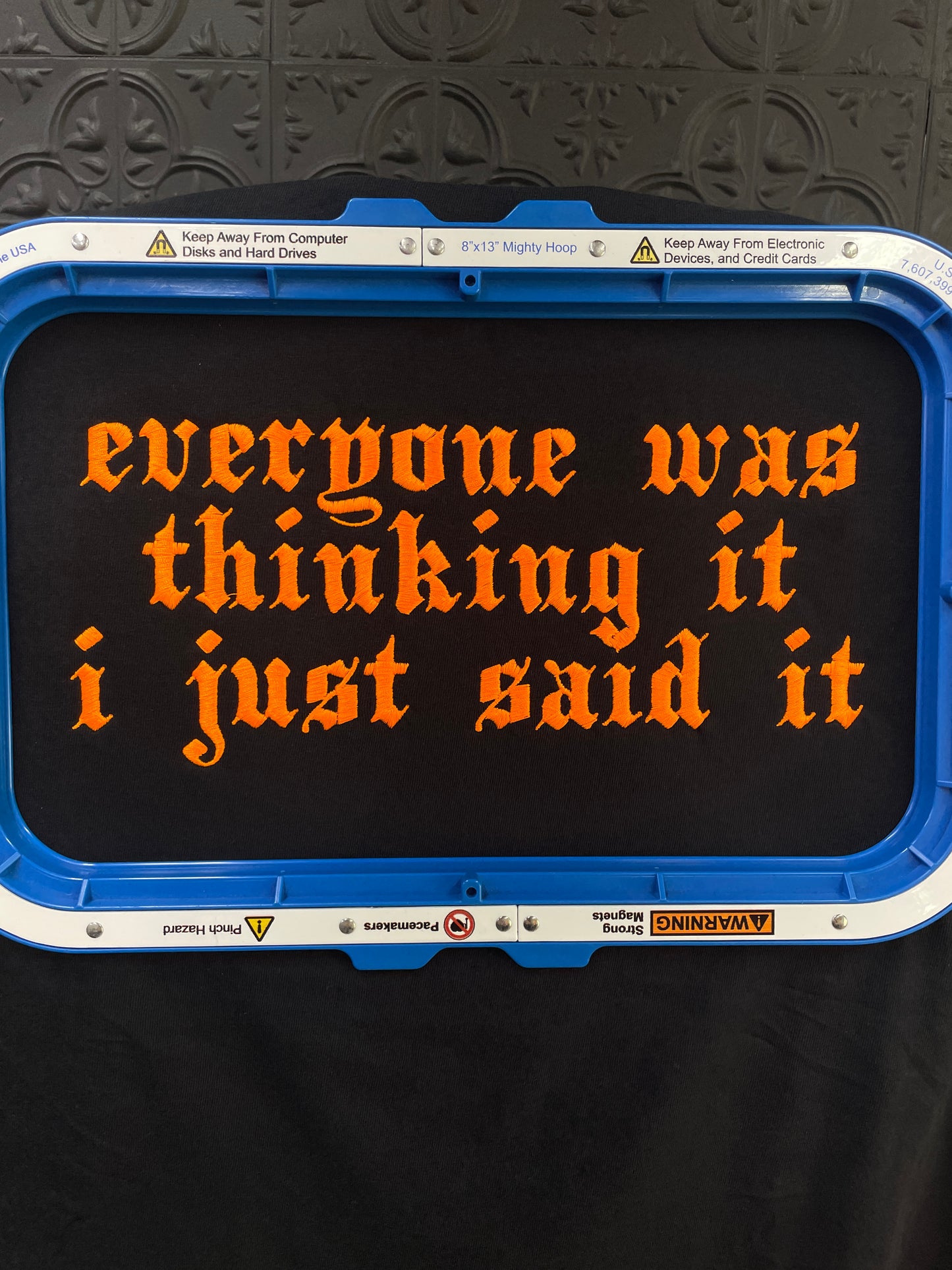I just said it embroidered tshirt