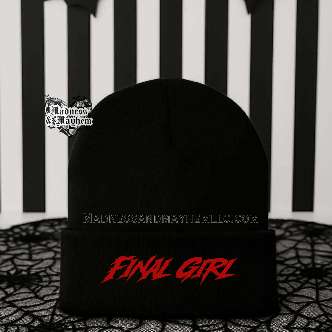 Final girl Halloween embroidered beanie