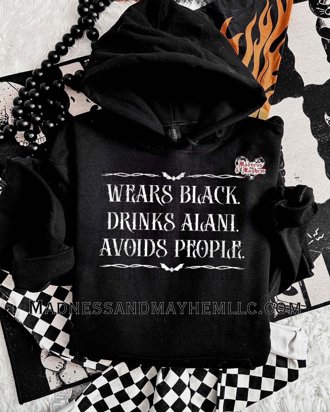 Wears Black Alani hoodie