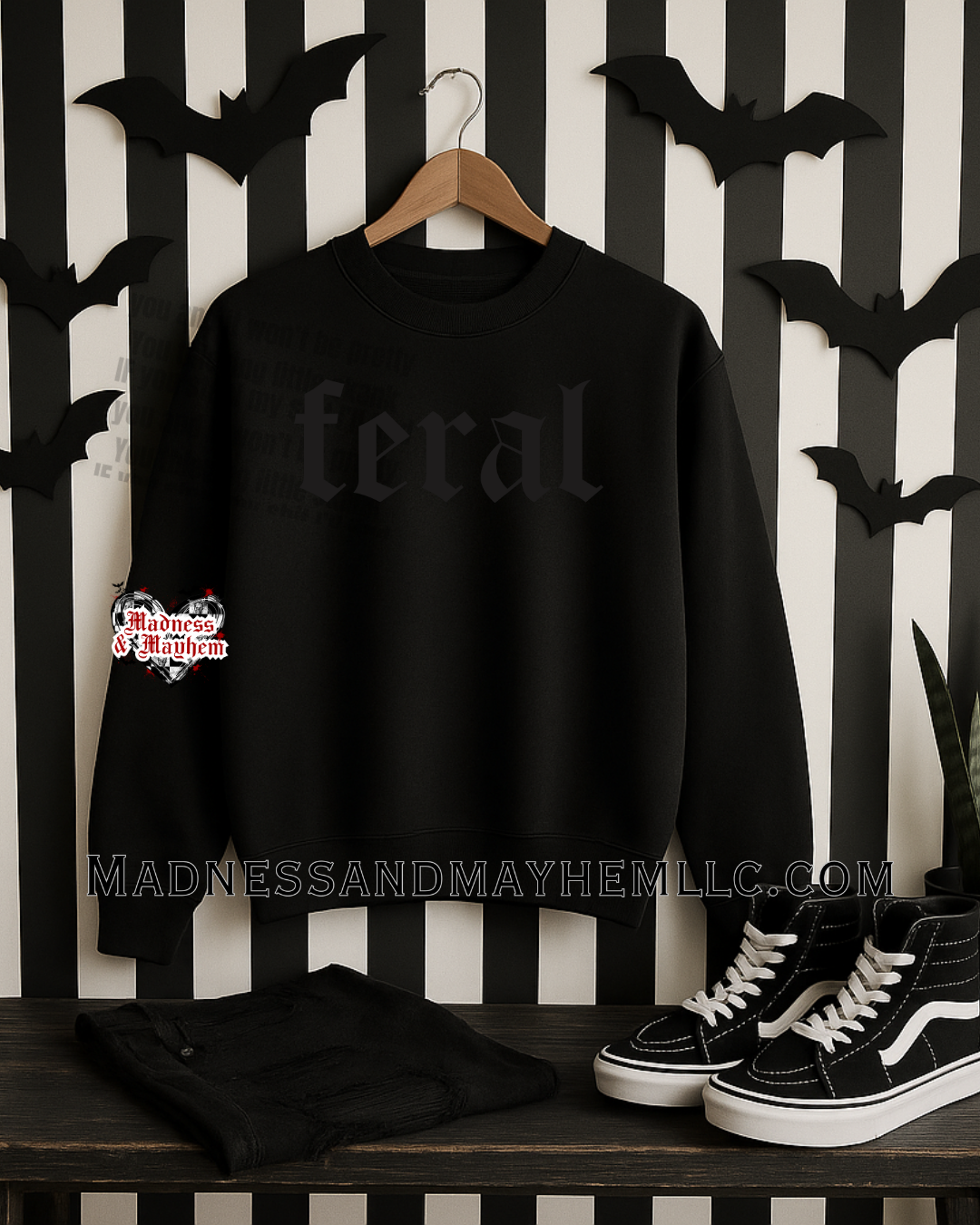 Black feral crew neck sweatshirt