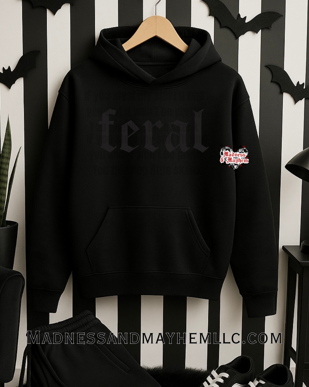 Black feral hoodie