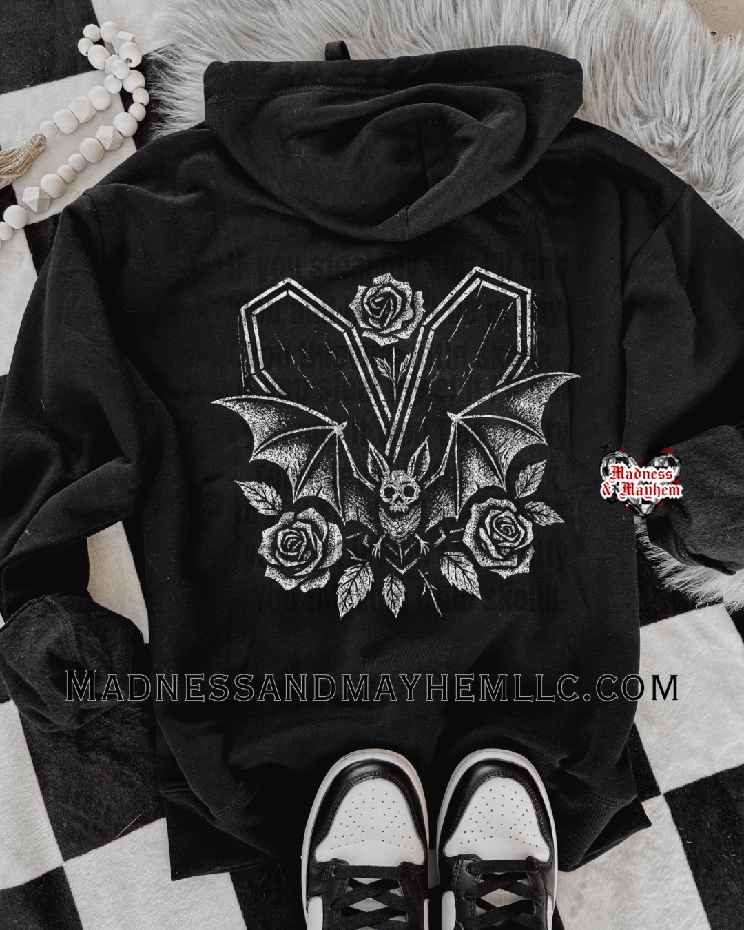 Bat coffin zip up hoodie