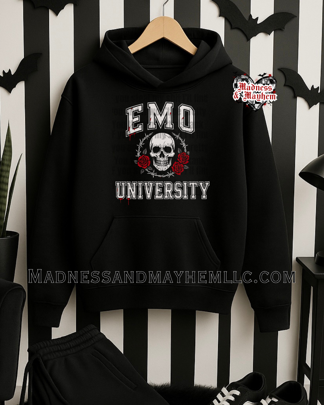 Emo university hoodie