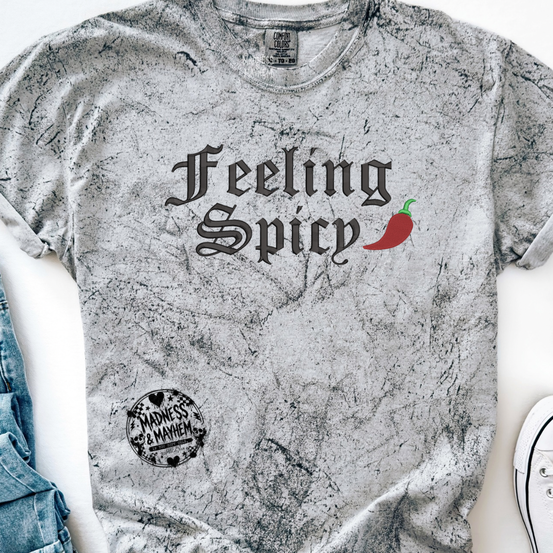 Feeling spicy embroidered color blast tshirt