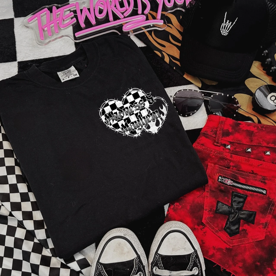 Madness & Mayhem barb wire heart exclusive Shirt (finished product)