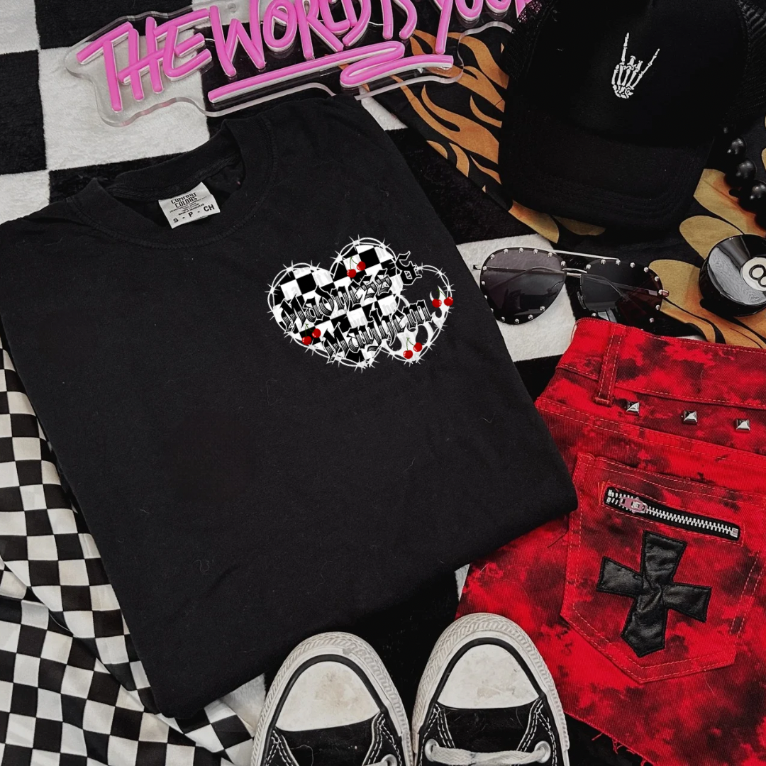 Cherry Madness & Mayhem barb wire heart exclusive Shirt (finished product)