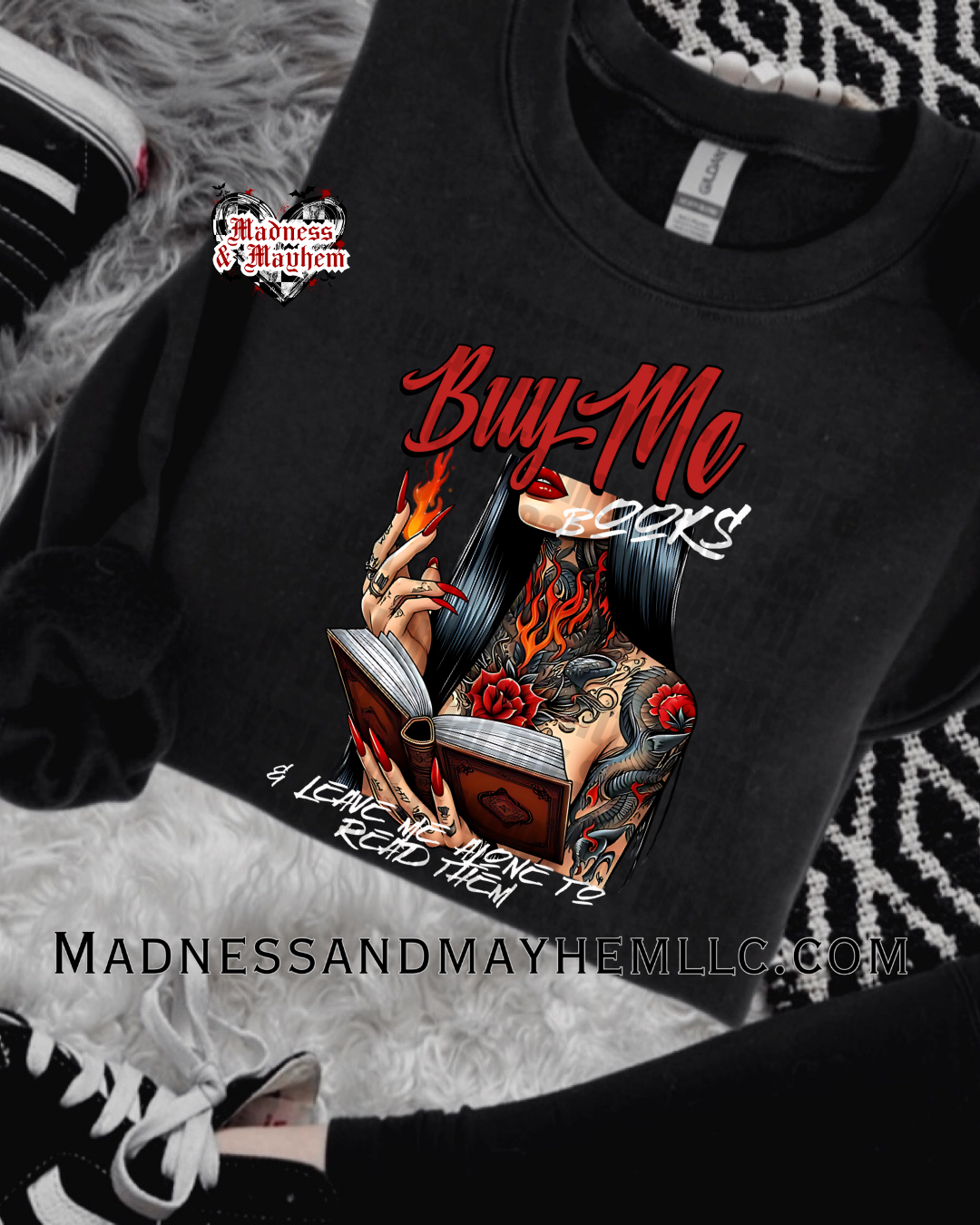 Buy me books crew neck sweatshirt
