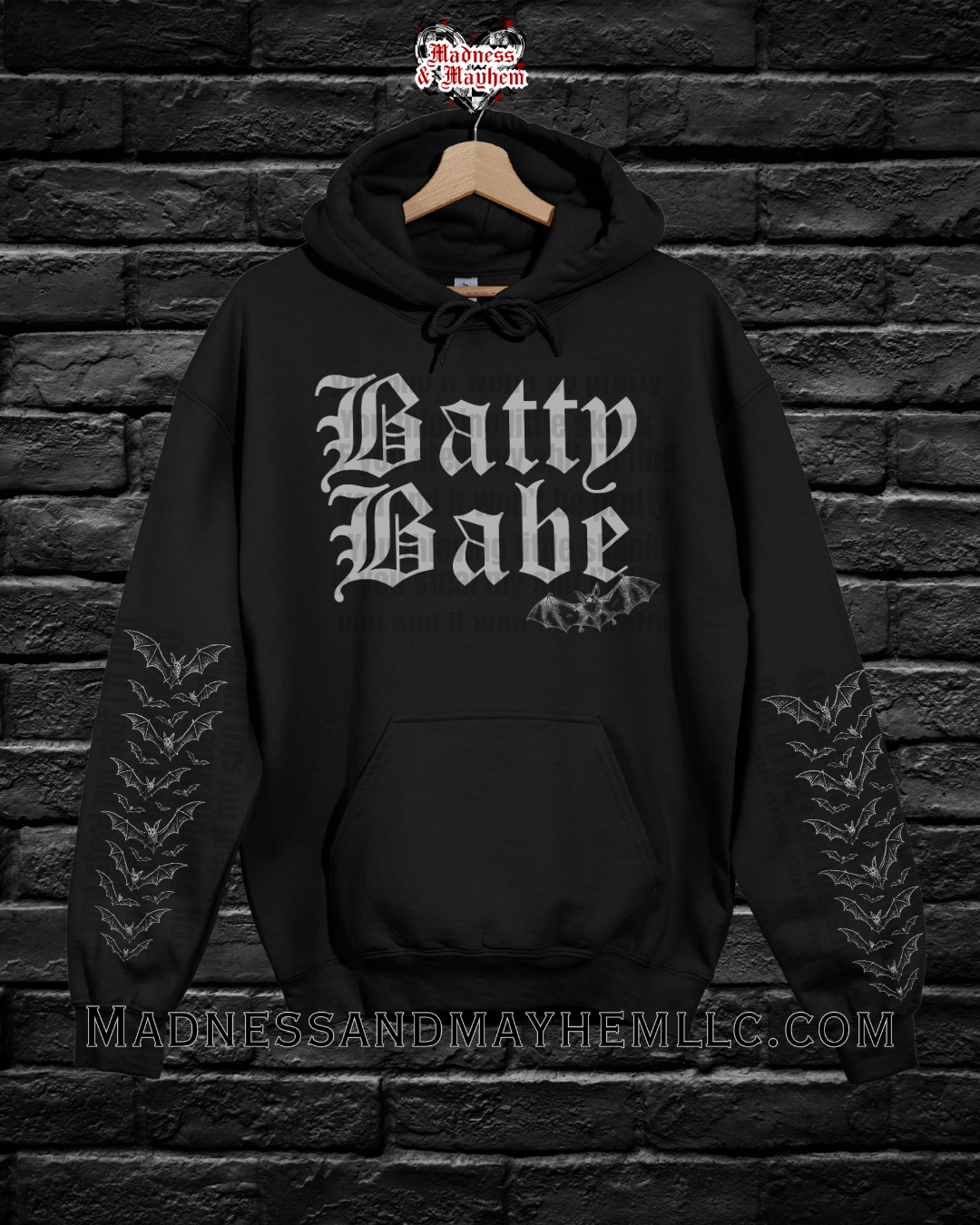 Batty Babe with sleeves hoodie