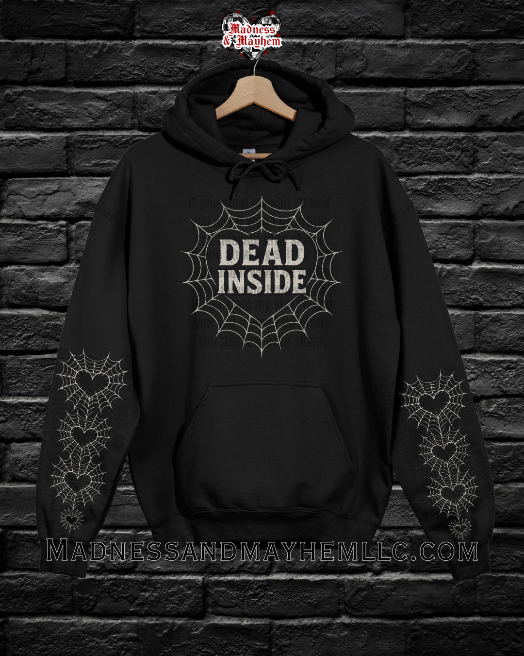 Dead inside with sleeves hoodie