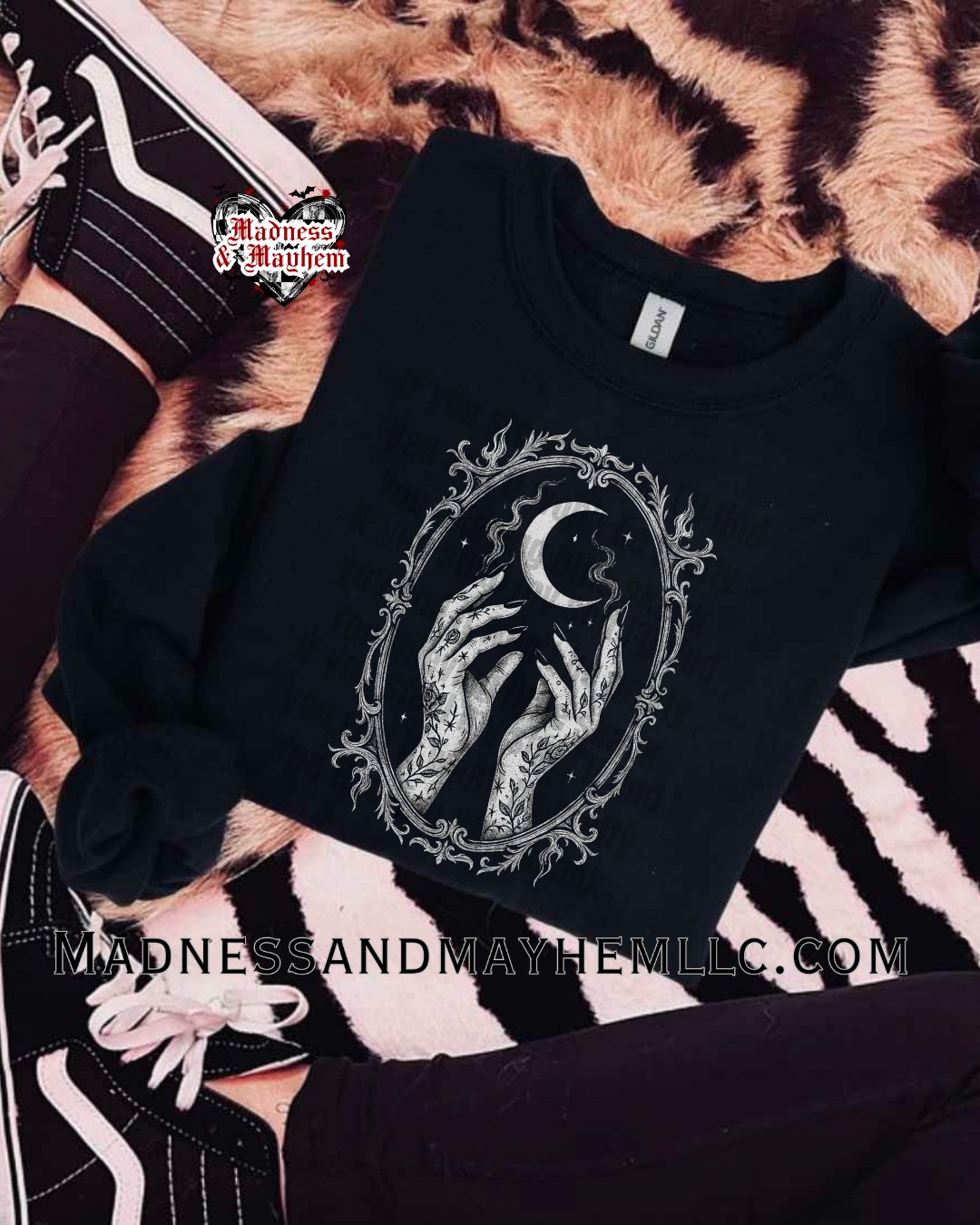 Crescent moon crew neck sweatshirt