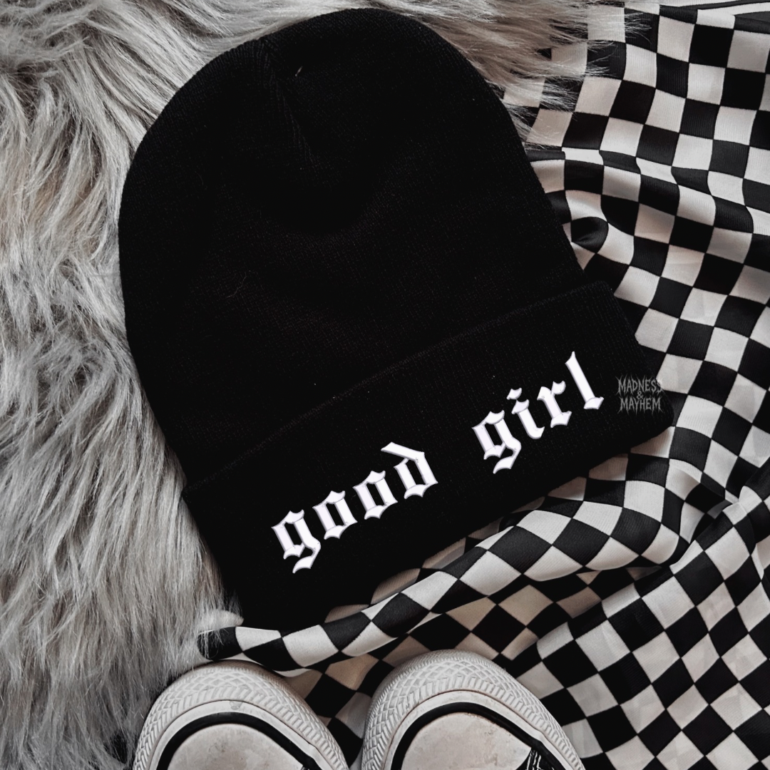 Good girl embroidered beanie