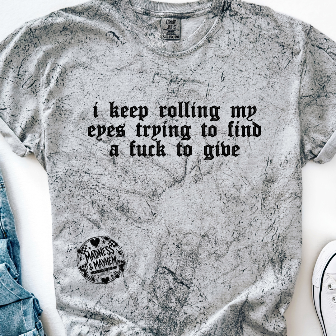 Rolling my eyes embroidered color blast tshirt