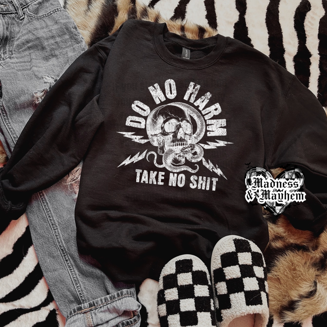 White do no harm sweatshirt (finished product)