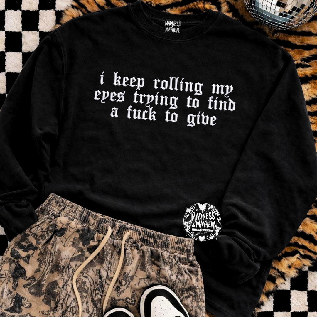 Rolling my eyes embroidered sweatshirt