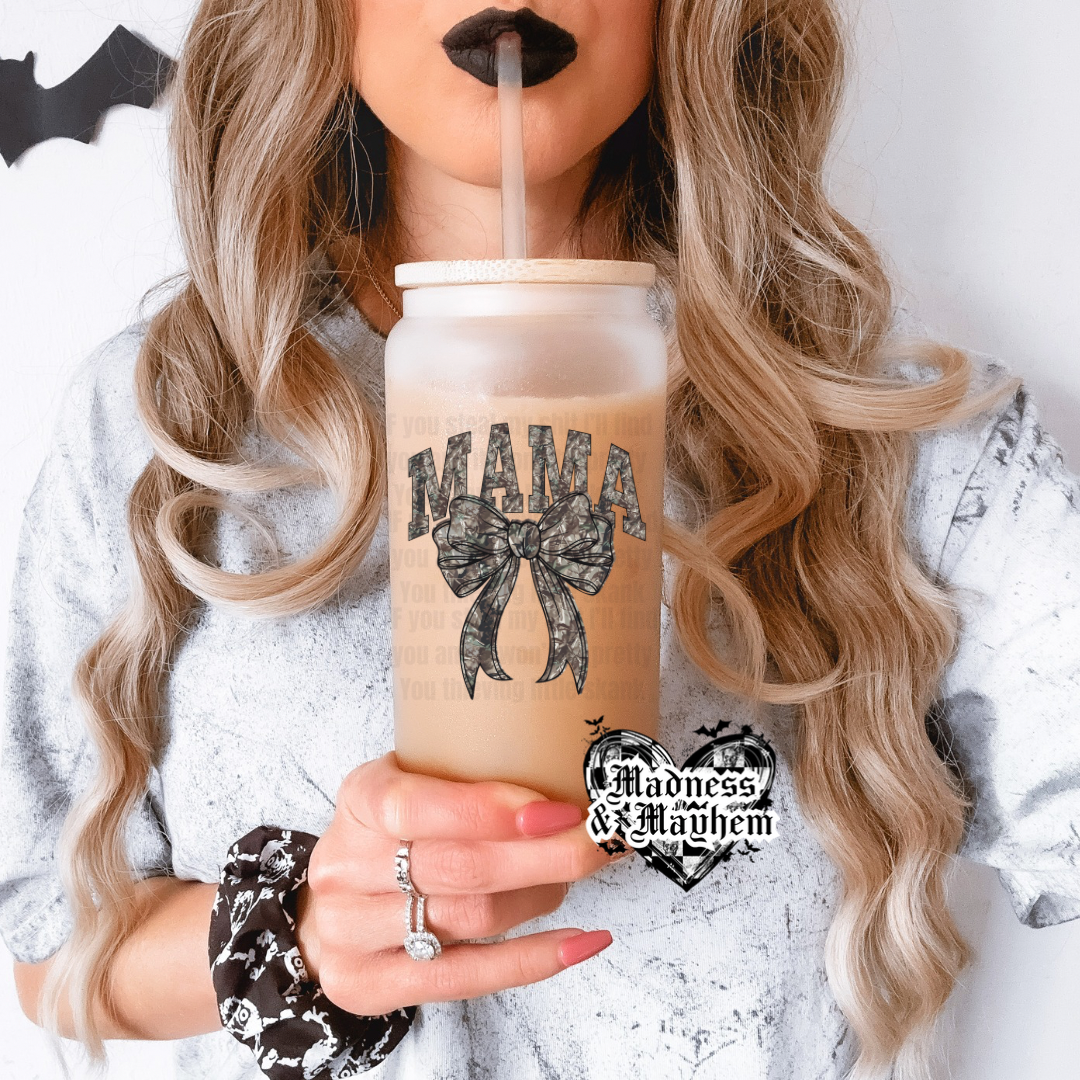 Camo bow mama Libbey Glass