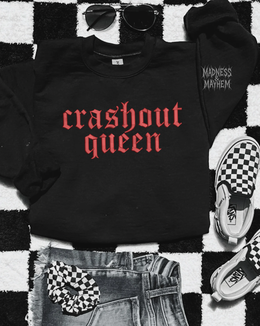 Crashout queen embroidered sweatshirt