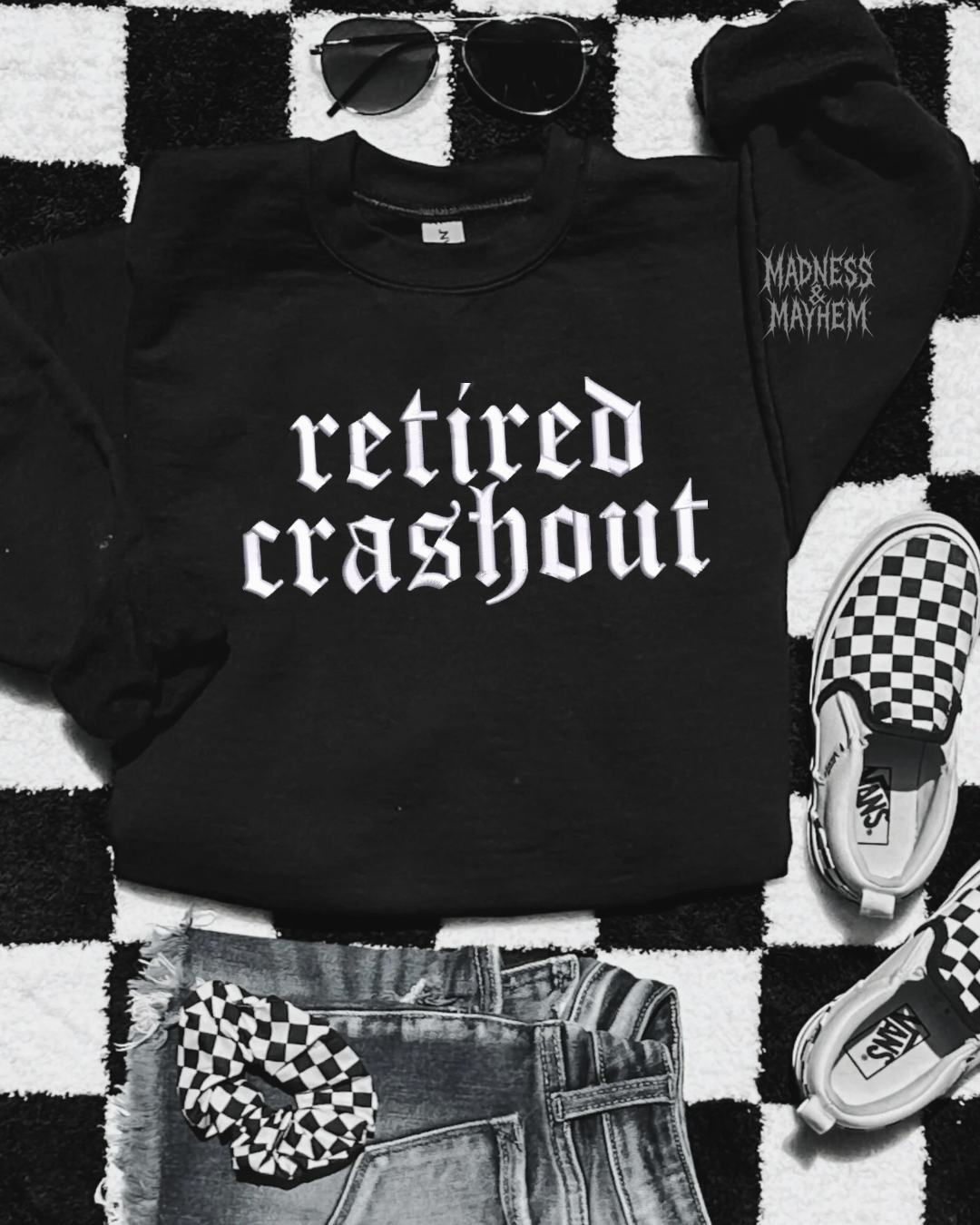 Retired crashout embroidered sweatshirt